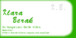 klara berak business card